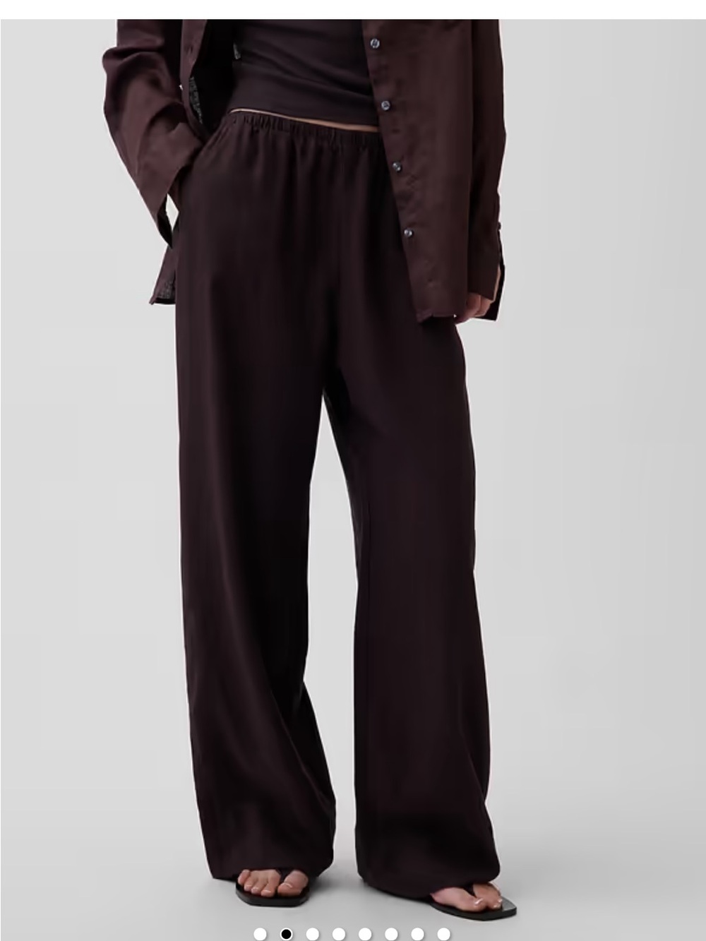 Gap Linen-Blend Easy Wide-Leg Pants, Terra Brown